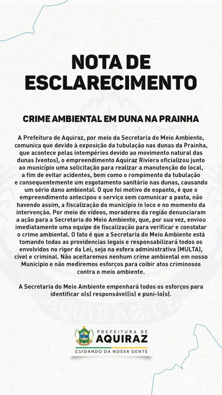 Nota de esclarecimentos