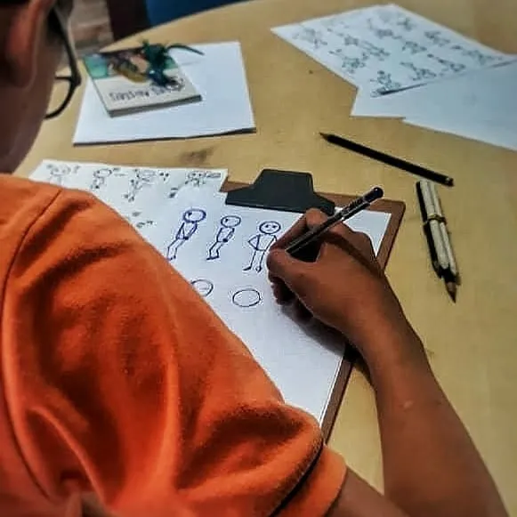 Curso de desenho realizado na Biblioteca Viva, pré-pandemia