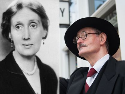 À esquerda, Virginia Woolf, autora de 'Mrs. Dalloway', e à direita, James Joyce, autor de 'Ulysses'