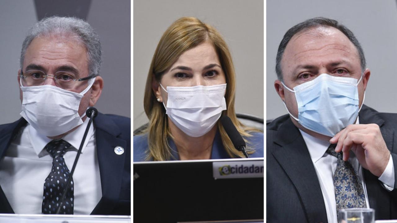 Marcelo Queiroga, Mayra Pinheiro, Eduardo Pazuello
