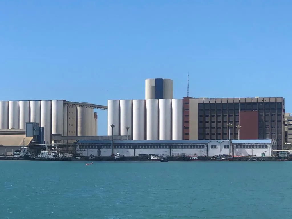 O terminal ocupa uma área total de 6 mil m² e movimenta, armazena e distribui cargas, com destaque para o trigo.