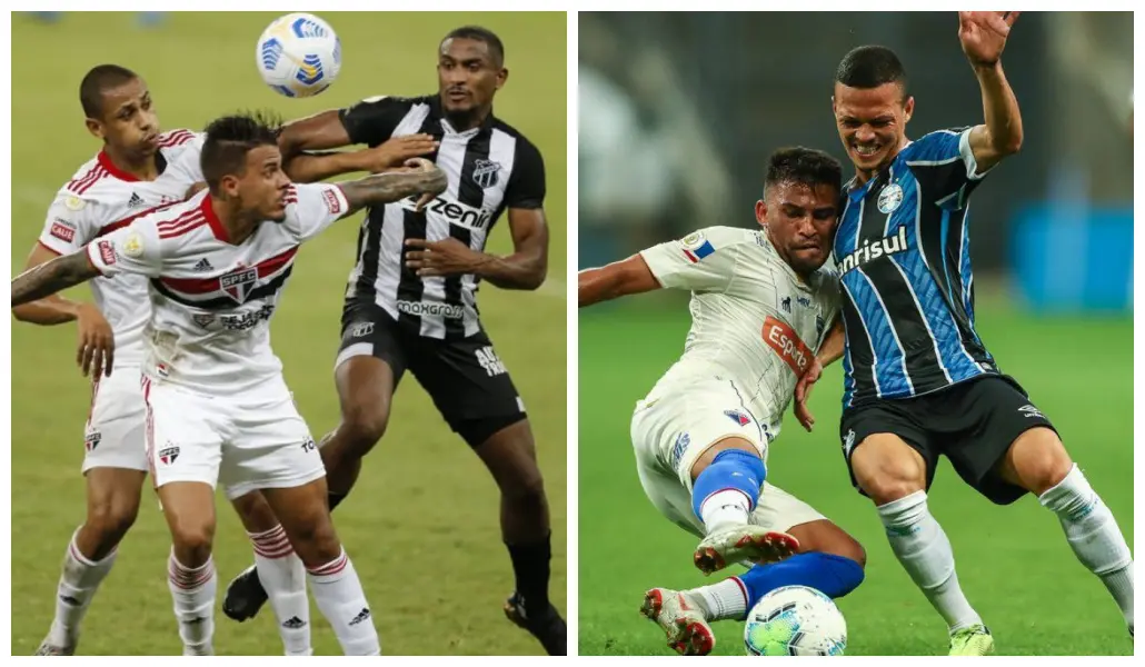 Imagem dos jogos Ceará x São Paulo e Grêmio x Fortaleza