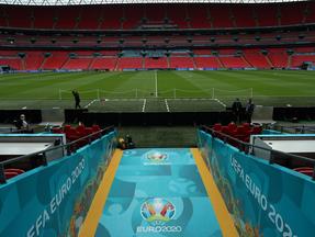 Imagem aberta do estádio de Wembley, na Eurocopa