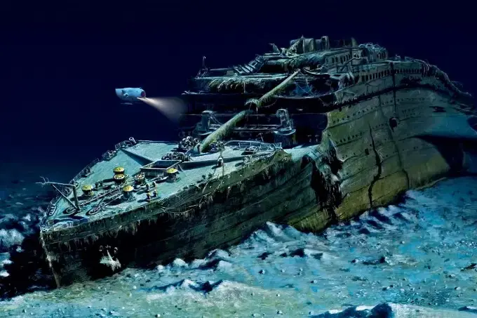 Ilustração da expedição ao Titanic