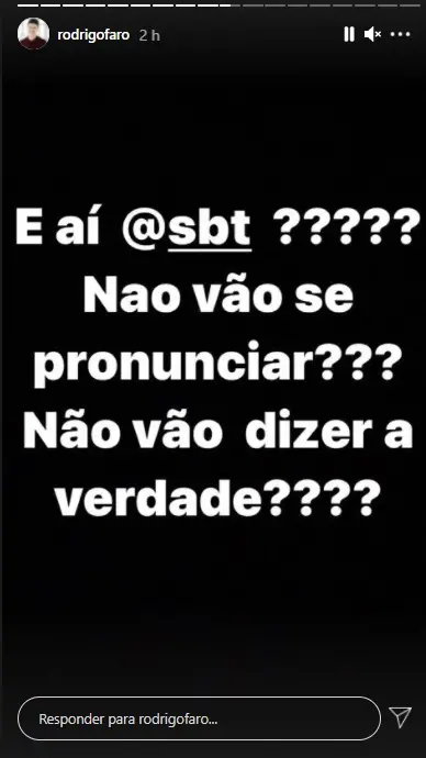 Faro cobrando posicionamento do SBT