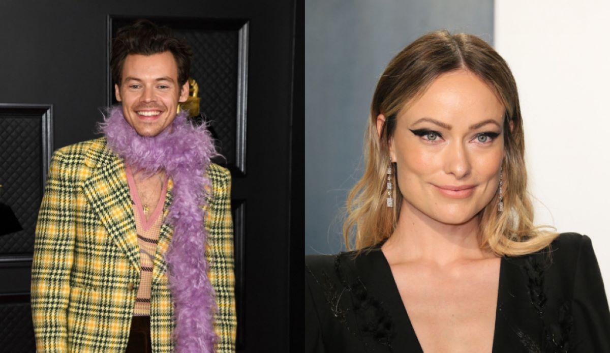 Montagem com fotos do cantor Harry Styles e da atriz e diretora Olivia Wilde