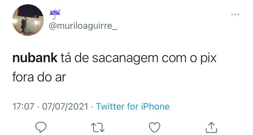 Internauta reclama de serviço