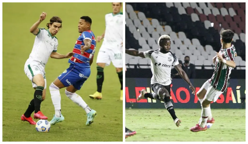 Imagens dos jogos Fortaleza x América-MG e Fluminense x Ceará