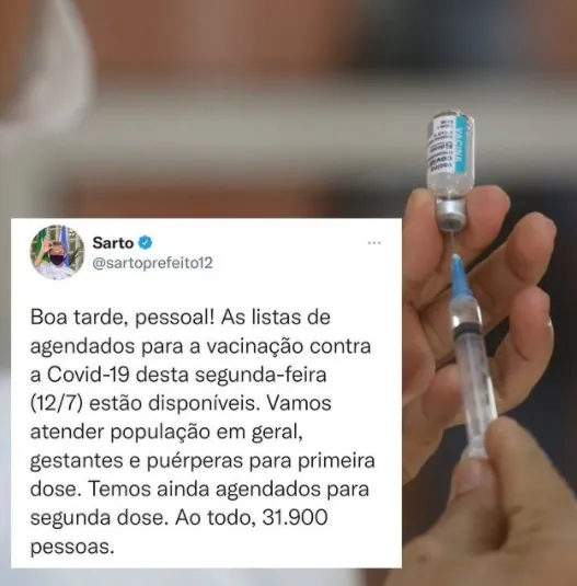 Foram agendados para o dia, quase 32 mil pessoas, conforme anunciou prefeito Sarto Nogueira