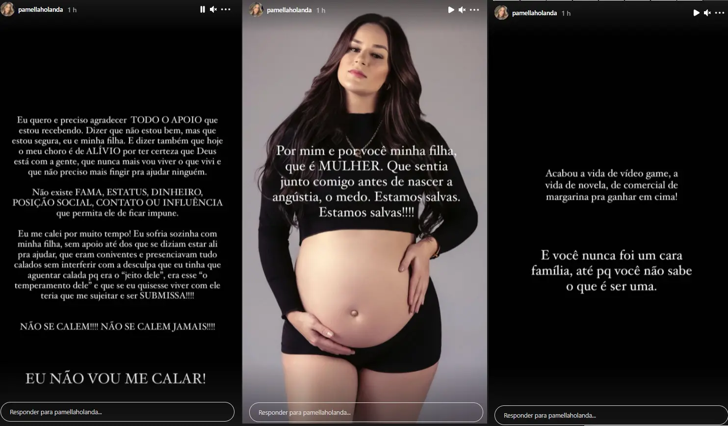 Publicações de Pamella Holanda em rede social