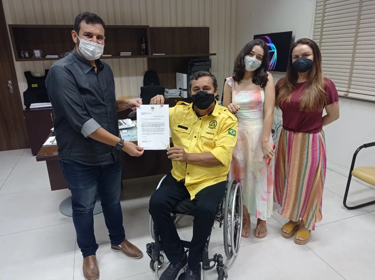 David é servidor do Detran no Eusébio e foi recebido pelo superintendente do Departamento Estadual de Trânsito do Ceará (Detran-CE), Maximiliano Quintino devido sua classificação para Tóquio