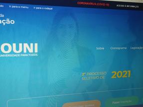 Homepage do Prouni