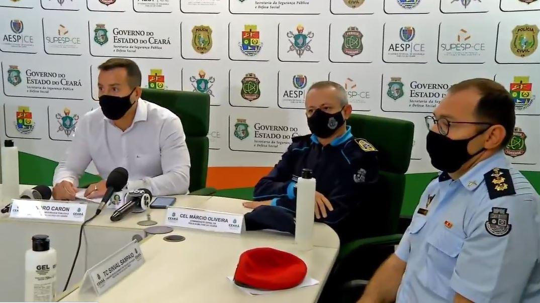 Representantes de forças de Segurança Pública do Estado em coletiva