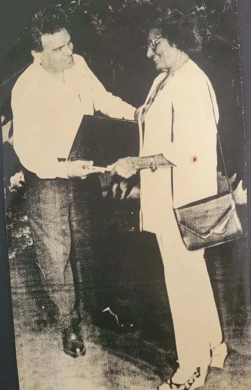 João Jorge e Nice, no 12º Salão de Arte Infantil, na década de 1990