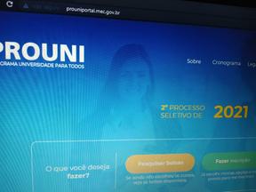 Home page do site do Prouni