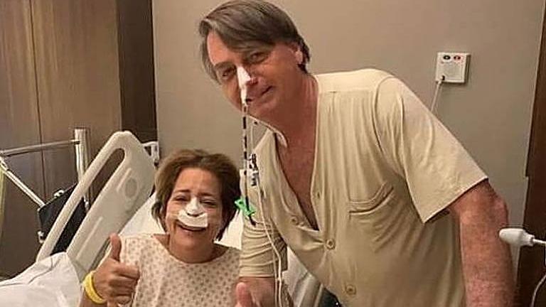 Jair Bolsonaro visita paciente durante internação em São Paulo, julho de 2020