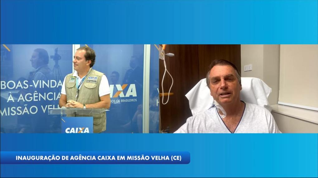 Bolsonaro participa de inauguração em agência da Caixa em Missão Velha