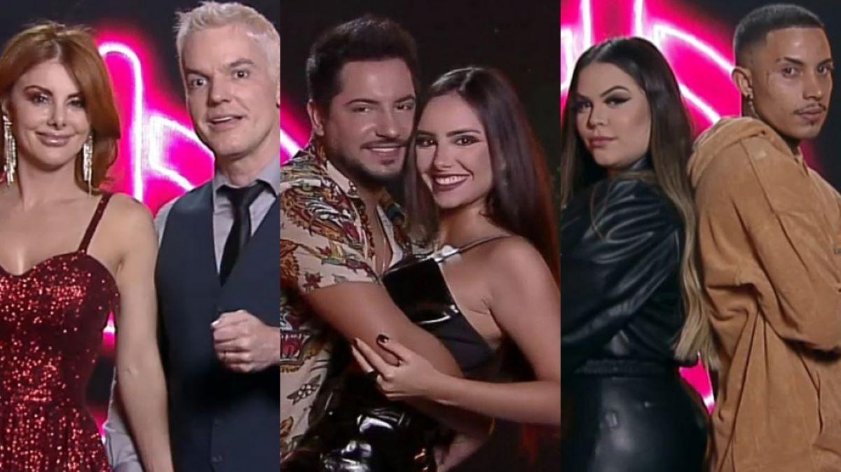 montagem de fotos do casasi deborah e bruno, geórgia e thiago e mari e matheus