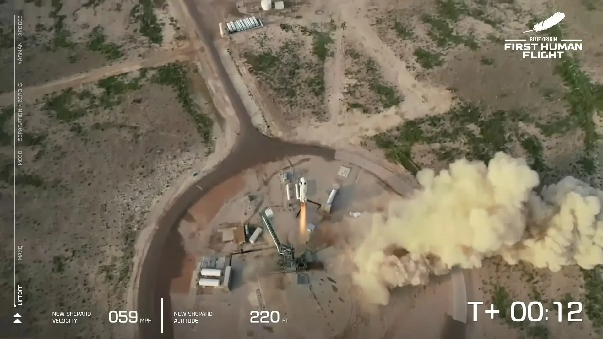 Decolagem aconteceu no Texas