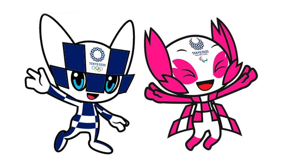 Os mascotes do Japão são Miraitowa (futuro) e Someity (eternidade)