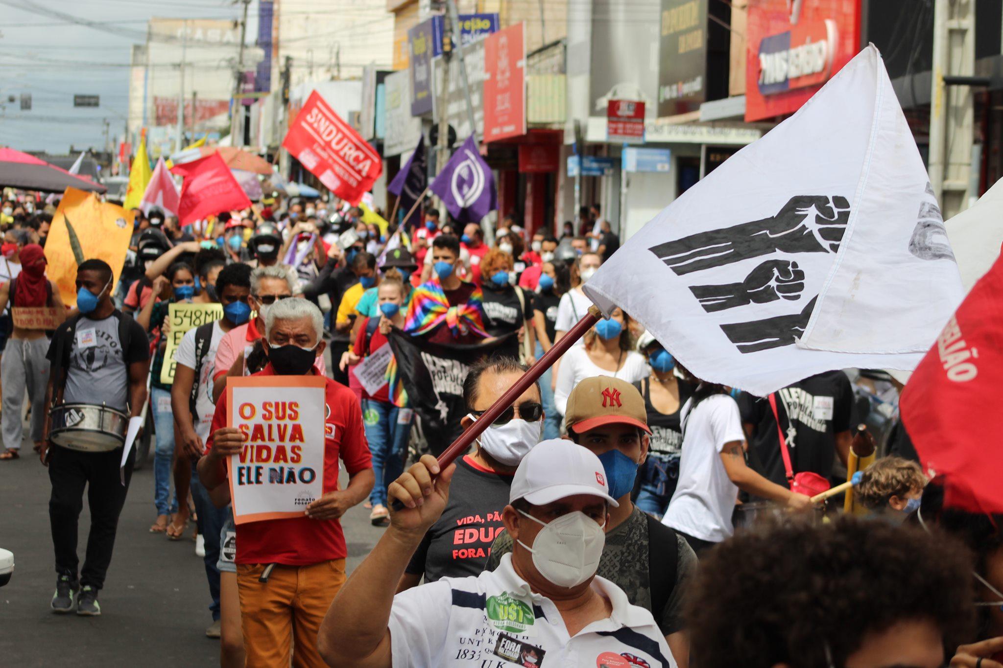 Mobilização contra o governo de Jair Bolsonaro no Centro de Juazeiro do Norte