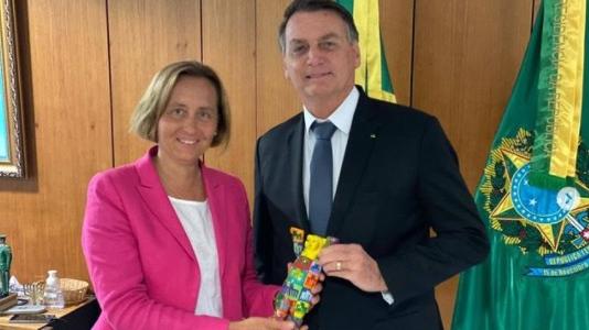 Deputada Beatrix Von Storch e o presidente Jair Bolsonaro