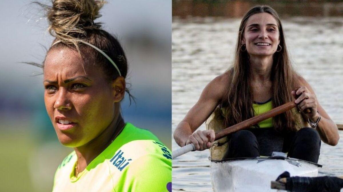 Goleira Bárbara e a atleta paralímpica de canoagem Andrea Pontes