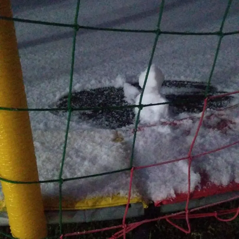 Áreas de lazer também foram afetadas por neve em Gramado