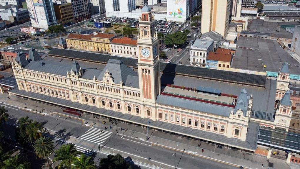 Vista aérea do Novo Museu da Língua Portuguesa, em São Paulo
