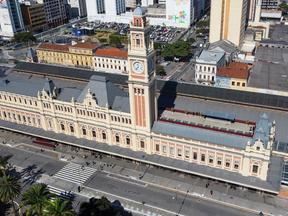 Vista aérea do Novo Museu da Língua Portuguesa, em São Paulo