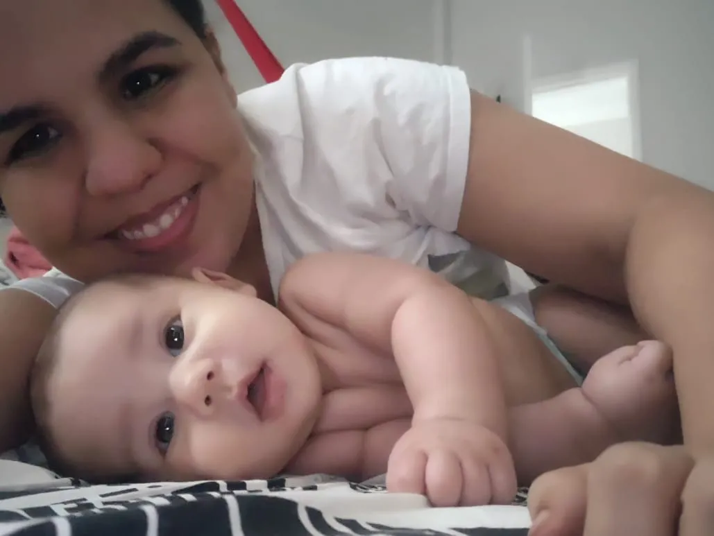 Por estar com Covid-19, Carolina teve que adiar o parto cesáreo de Mário, seu primeiro filho