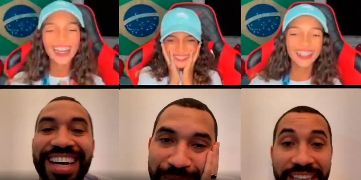 Imagem da notícia: Skatista Rayssa Leal faz live e recebe declaração de ex-BBB 'Gil do Vigor'