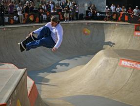Pedro Barros em ação no Skate Park