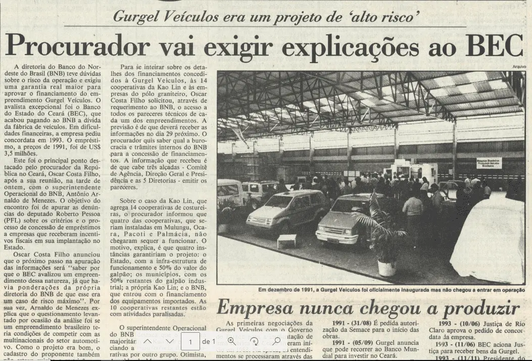 recorte de jornal