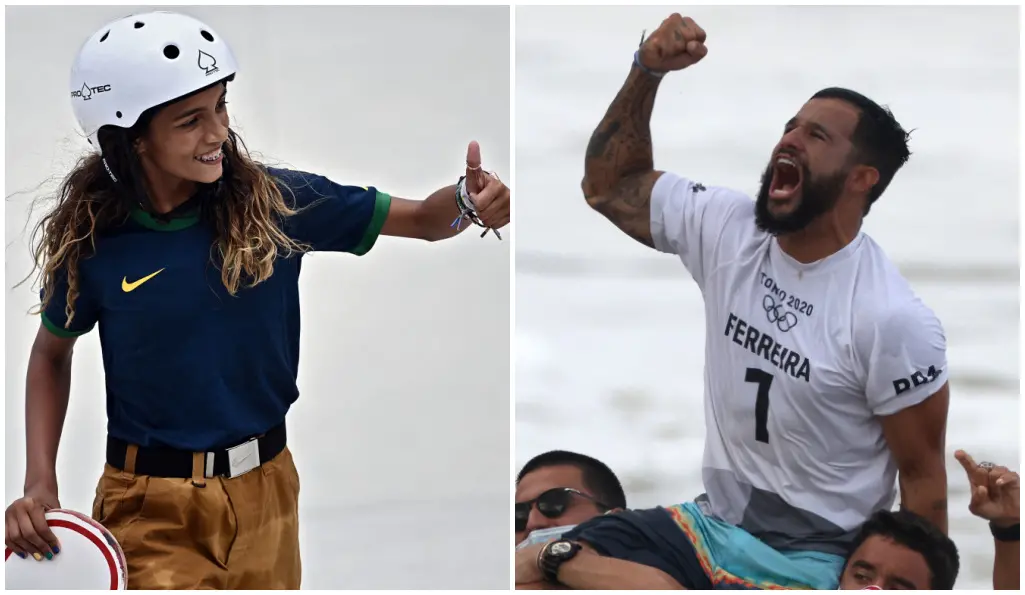 Rayssa Leal e Ítalo Ferreira foram dois dos medalhistas dos 'novos esportes'