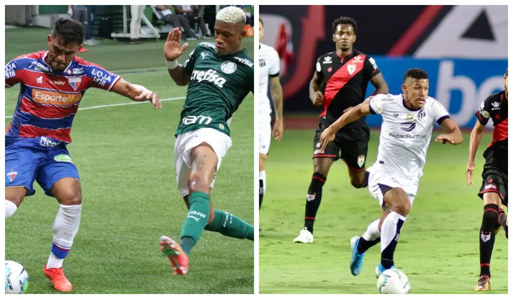 Imagem de jogos passados entre Palmeiras x Fortaleza e Ceará x Atlético-GO
