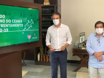 Camilo e Cabeto durante transmissão ao vivo do Governo do Estado do Ceará