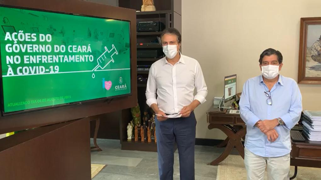 Camilo e Cabeto durante transmissão ao vivo do Governo do Estado do Ceará