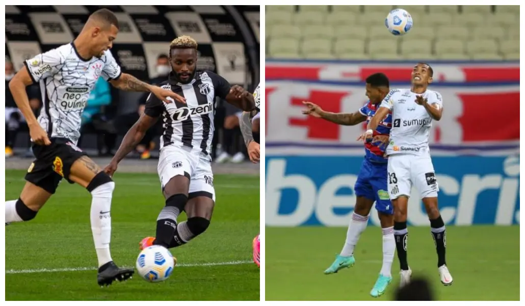 Imagens dos jogos Corinthians x Ceará e Fortaleza x Santos