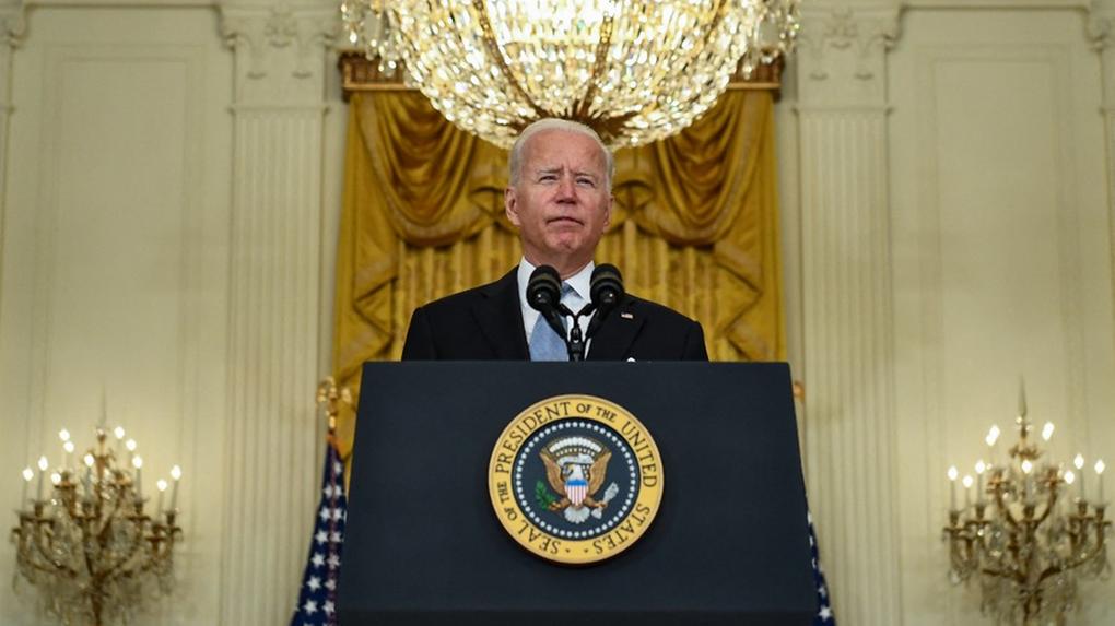 Joe Biden fazendo pronunciamento sobre situação no Afeganistão