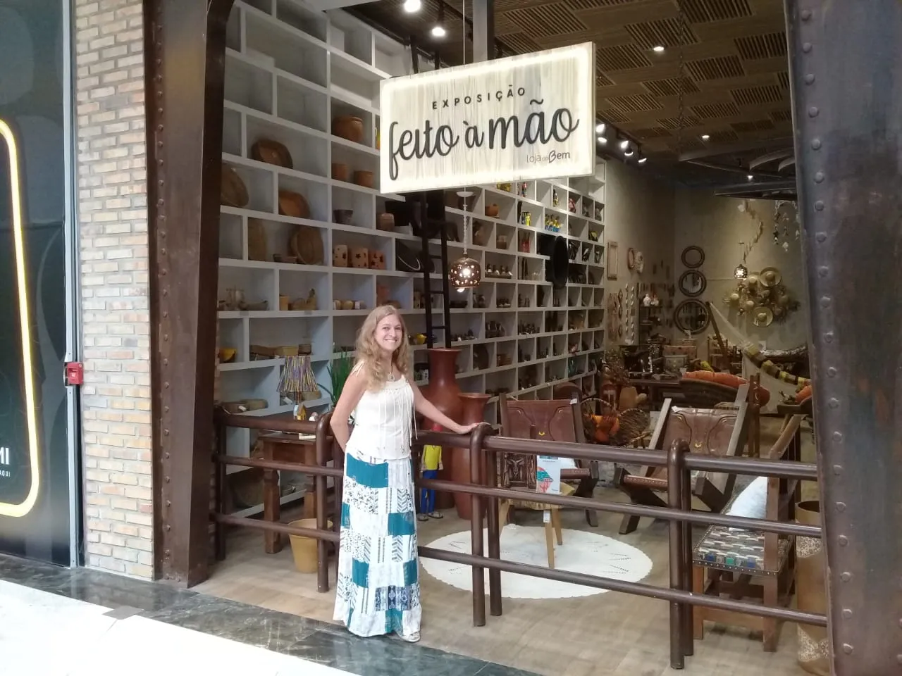 Marialice tem algumas peças expostas na Loja do Bem, no Shopping Iguatemi