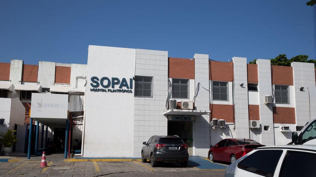 Fachada do hospital filantrópico Sopai, em Fortaleza
