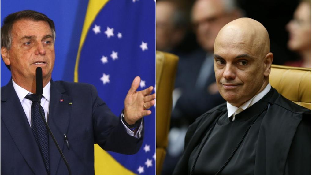 Presidente Bolsonaro e ministro do STF, Alexandre de Moraes