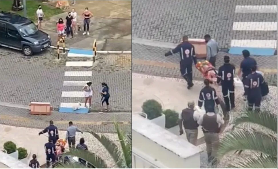 Para escapar do apartamento, a faxineira pulou do imóvel no início da manhã de quarta-feira (25) e caiu no primeiro andar do edifício. Ela foi socorrida por vizinhos