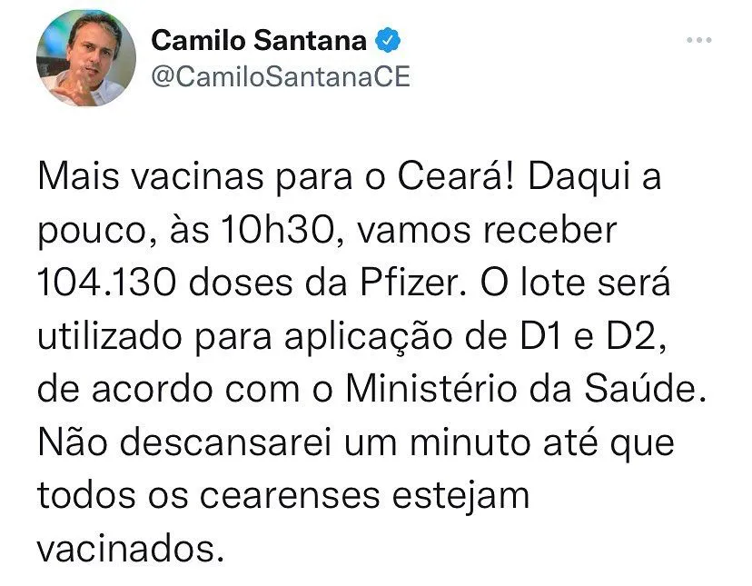 Novo lote chega ainda na manhã desta quarta-feira (8)