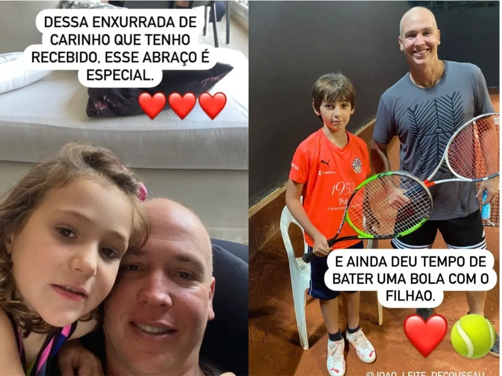 Caio Ribeiro com os filhos