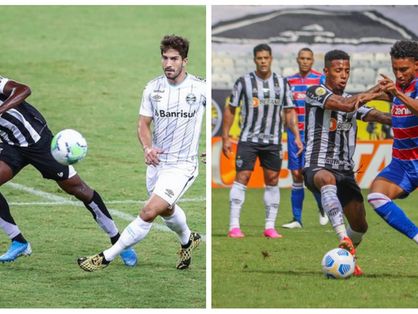 Imagens dos jogos de Grêmio x Ceará e Fortaleza x Atlético-MG