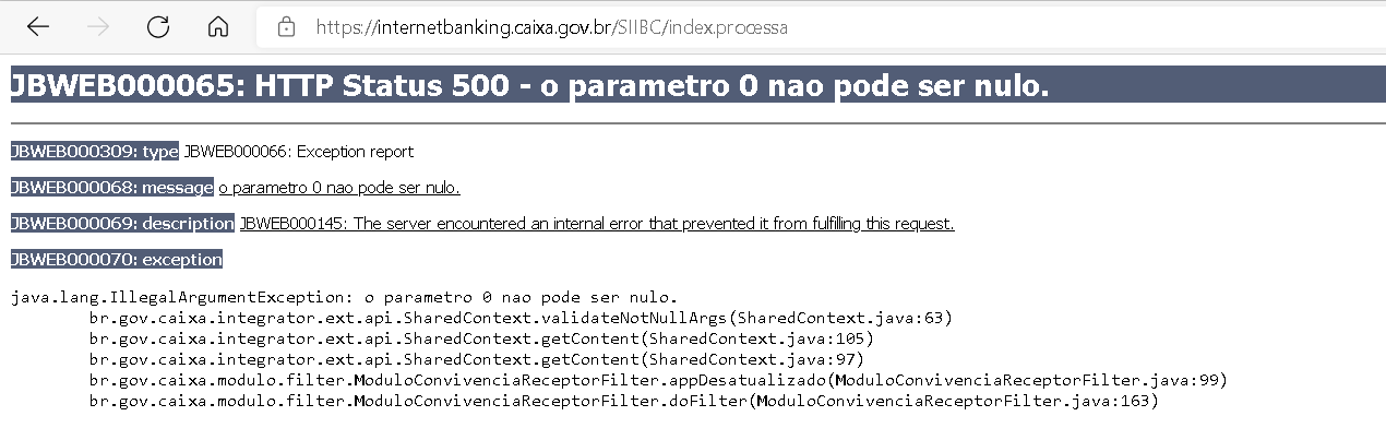 Alternativa Loterias Caixa / Erro Aplicativo fechando 