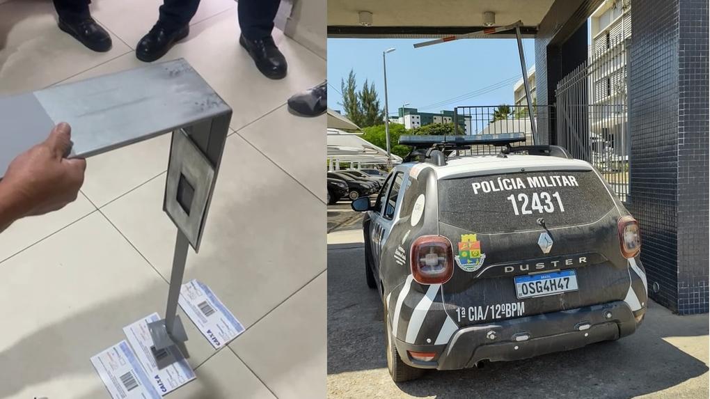 Dispositivo para roubar envelopes de caixas eletrônicos foi capturado pela Polícia. O trio foi levado para sede da PF em Fortaleza