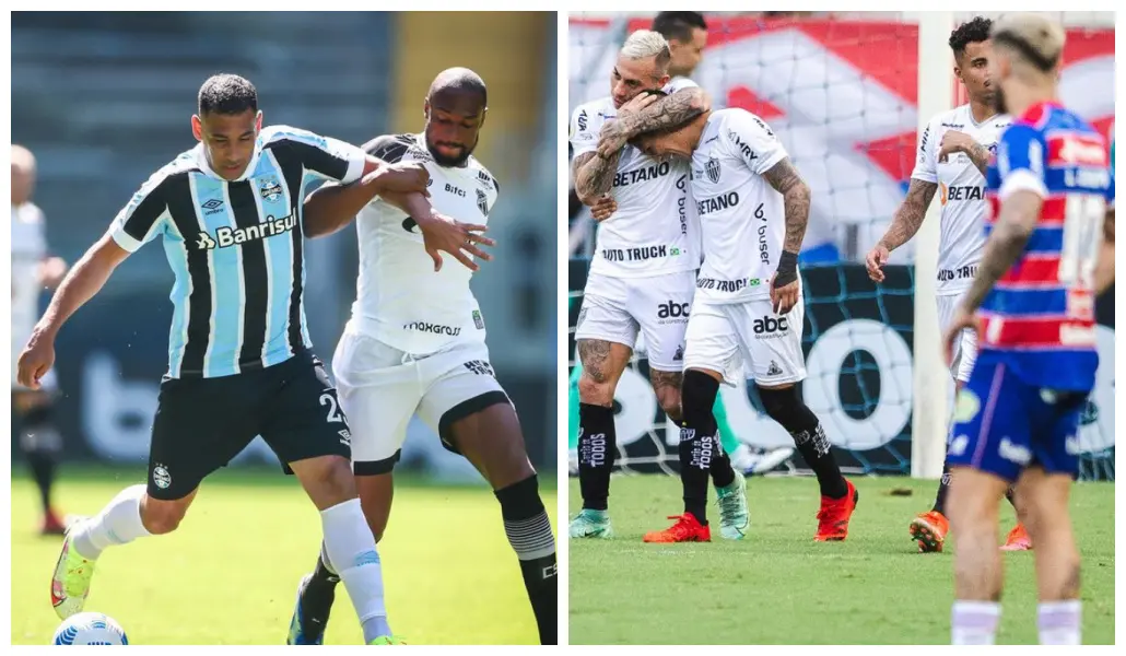 Imagens dos jogos Grêmio x Ceará e Fortaleza x Atlético-MG